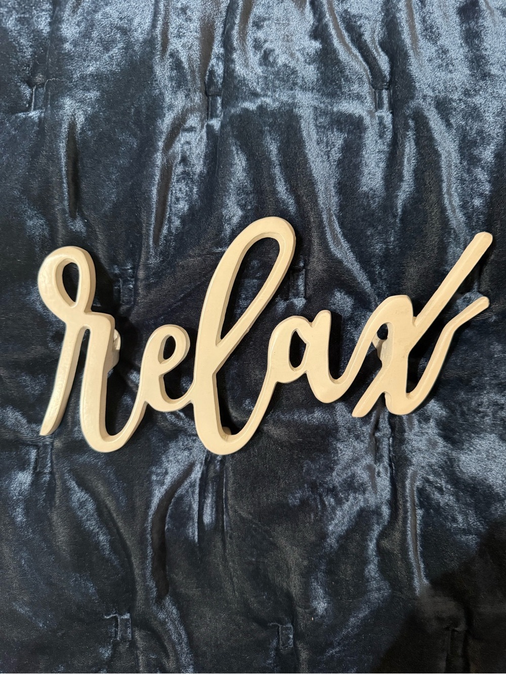"Relax" Script Wall Decor - Natural Wood
